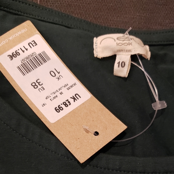 Hunter green peplum tank - Picture 2 of 2